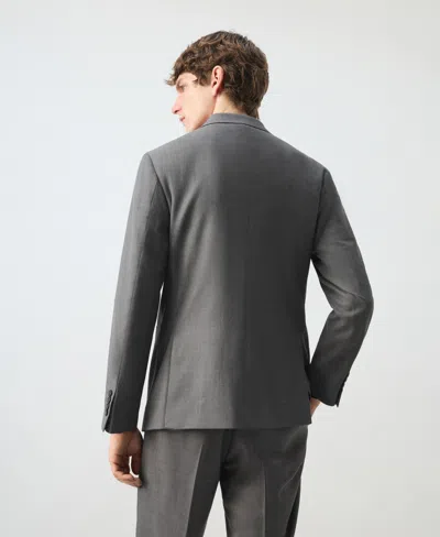 Mango Ricardo Regular Fit Double-breasted Suit Jacket Grey In Gray