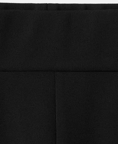 Mango Side Stripe Wide Leg Pants In Black