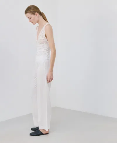 Mango Women's Basic Long Lyocell Trousers In White