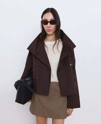 Mango Houndstooth A-line Miniskirt In Brown
