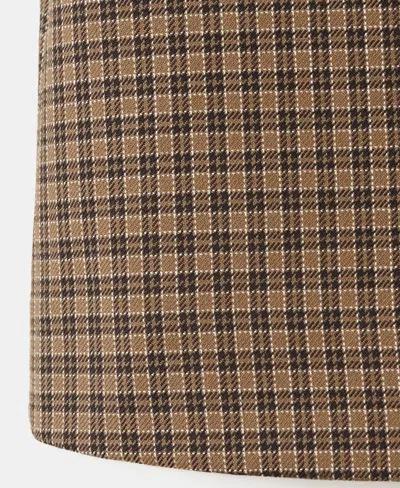 Mango Houndstooth A-line Miniskirt In Brown