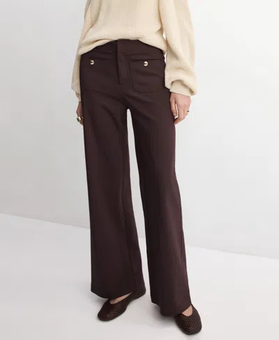 Mango Flare Leg Pants In Brown