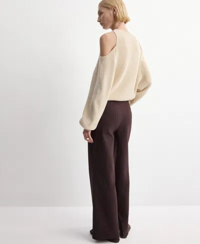 Mango Flare Leg Pants In Brown