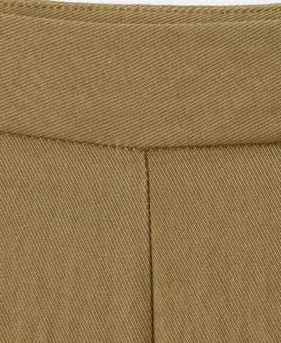 Mango Flat Front Straight Leg Pants In Brown