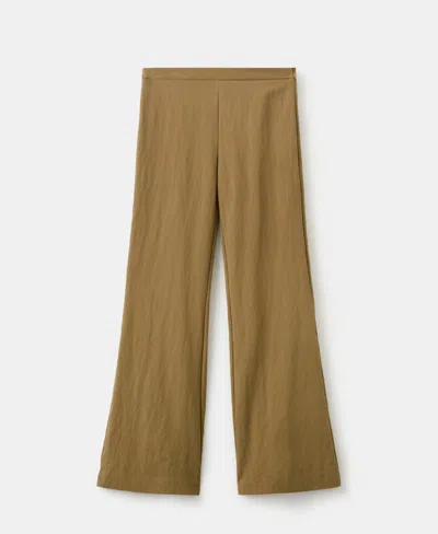 Mango Flat Front Straight Leg Pants In Brown