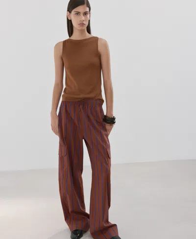 Mango Cargo Pants In Brown