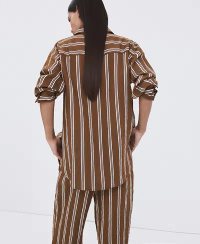 Mango Classic Oversized Shirt In Brown