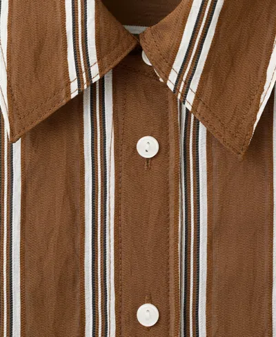 Mango Classic Oversized Shirt In Brown