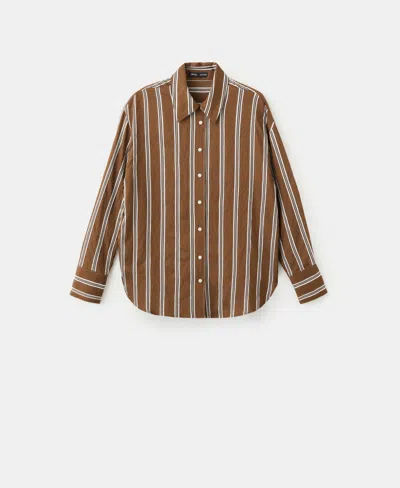 Mango Classic Oversized Shirt In Brown