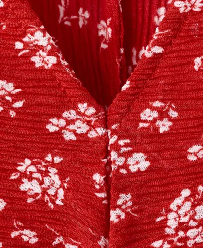 Mango Printed Midi-dress In Red