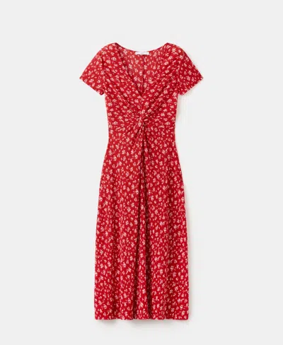 Mango Printed Midi-dress In Red