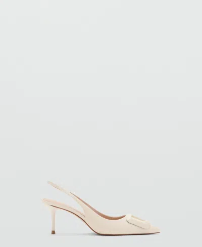 Mango Slingback Pointed Toe Pump In Neutral
