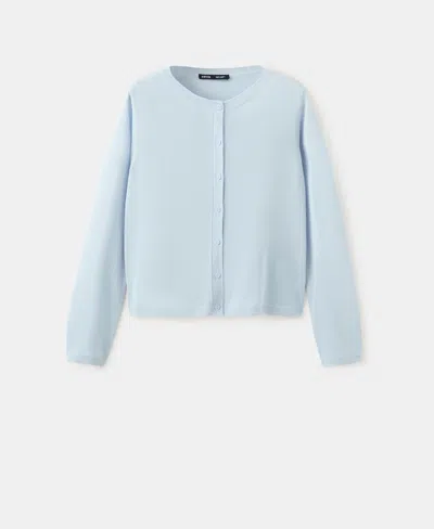 Mango Fine-knit Straight-fit Cardigan Wine In White