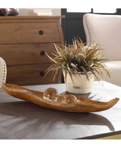 Uttermost Teak Leaf Bowl In Brown
