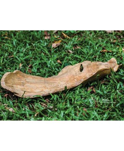 Uttermost Teak Leaf Bowl In Brown
