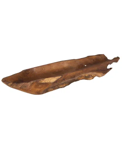 Uttermost Teak Leaf Bowl In Brown