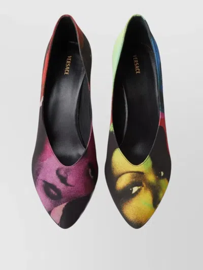 Versace Tina 65 Printed Silk Faille Pumps In Multi