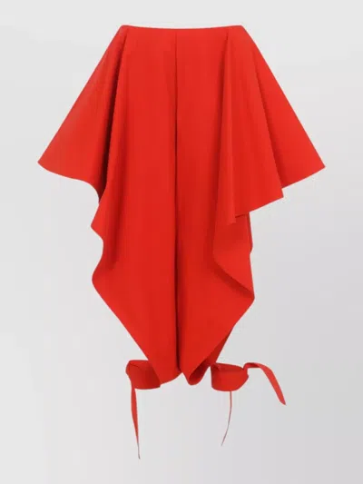 Alaïa Womens Orange Sanguine Ruffled Open-seam Cotton Trousers In Red