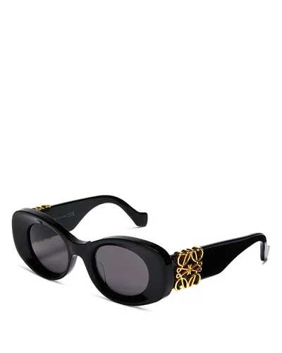 Loewe Beveled Oval Maxi Anagram Sunglasses For Woman In Black