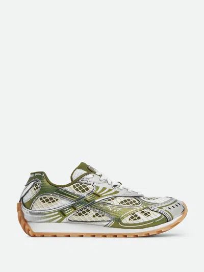 Bottega Veneta Orbit Metallic Net Runner Sneakers In Limone