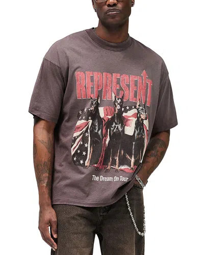 Represent Graphic Crew Neck T-shirt Short Sleeves In Black