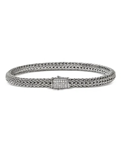 John Hardy Sterling Silver Icon Diamond Bracelet In Metallic