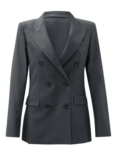 Semper Double-breasted Jacket In Gray