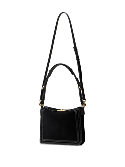 Lanvin Compagnon Small Asymmetrical Bag With A Python Finish In Black