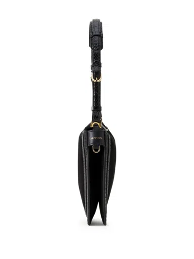 Lanvin Compagnon Small Asymmetrical Bag With A Python Finish In Black