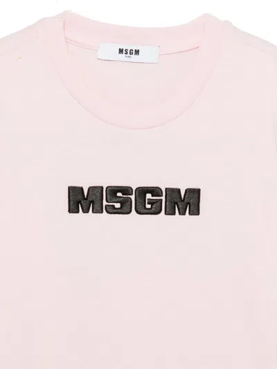 Msgm Logo T-shirt In Pink