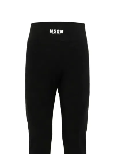 Msgm Flared Trousers In Black