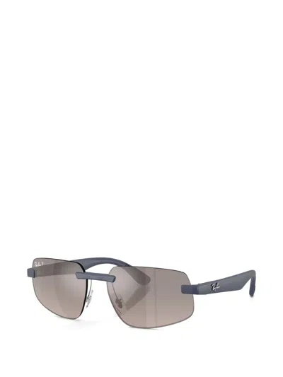 Ray Ban Rectangle-frame Sunglasses In Blue