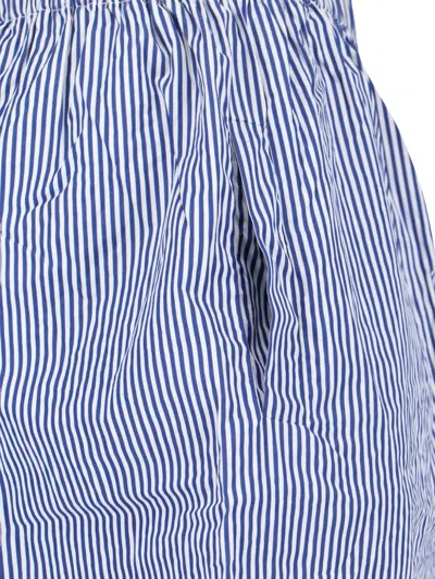 Daniela Gregis Straight Shorts Side Pockets Striped Pattern In Blue