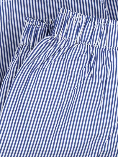 Daniela Gregis Straight Shorts Side Pockets Striped Pattern In Blue