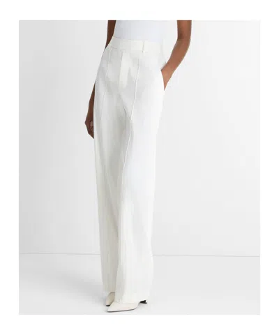 Vince Linen-blend High-rise Pull-on Pant In White