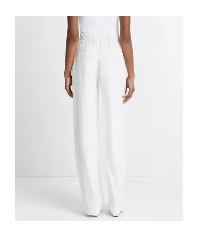 Vince Linen-blend High-rise Pull-on Pant In White
