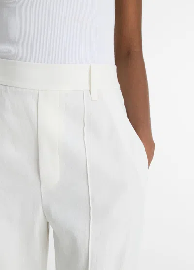 Vince Linen-blend High-rise Pull-on Pant In White