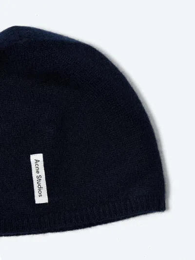Acne Studios Logo Hat In Blue