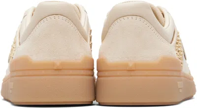Valentino Garavani Upvillage Sneakers In Woven Raffia In Neutral