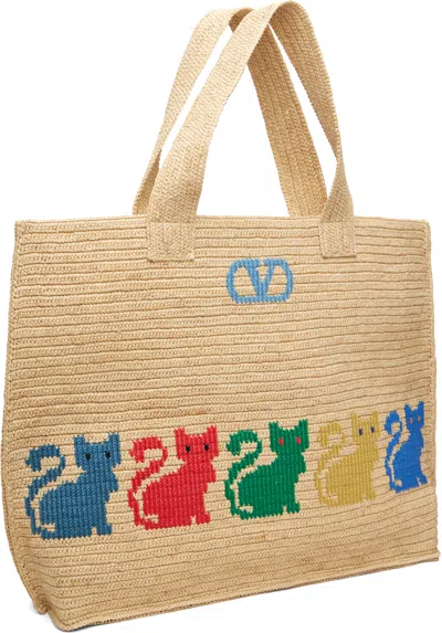Valentino Garavani  Garavani Raffiachat Large Raffia Shopping Bag Woman Natural Uni