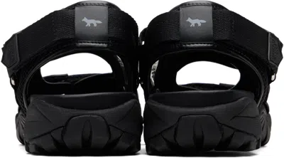 Maison Kitsuné Black Mesh Sandals In Black
