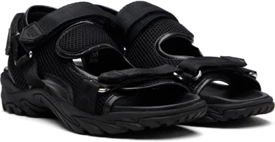 Maison Kitsuné Black Mesh Sandals In Black