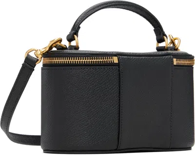 Valentino Garavani Vlogo Signature Mini Vanity Bag In Grainy Calfskin Woman Black Uni In Black