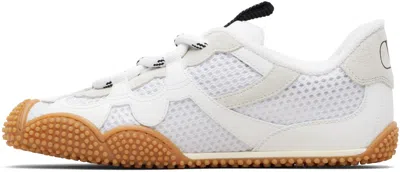 Valentino Garavani Amphibia Sneaker In Rubberised Calfskin And Split Leather Woman White 41