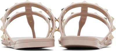 Valentino Garavani Woman Thong Sandal Light Brown Size 7 Rubber In Pink