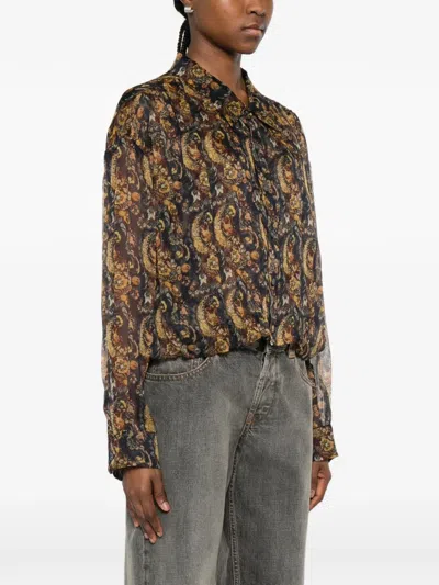 R13 Bubble Buttoned Shirt In Black