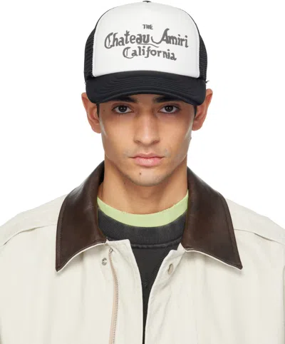Amiri Black And White Cotton Baseball Cap In Black