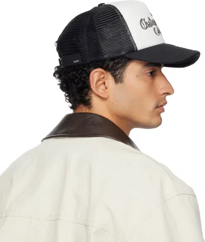 Amiri Black And White Cotton Baseball Cap In Black