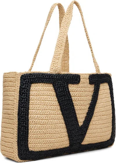 Valentino Garavani  Garavani Viva Superstar Large Raffia Shopping Bag Woman Natural Uni In Neutral