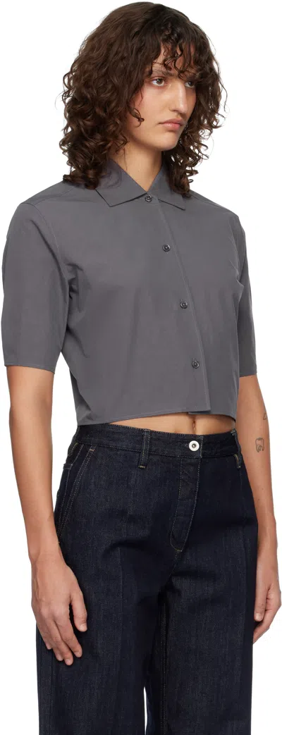 Jil Sander Gray Technical Faille Shirt In Gray